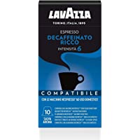 Lavazza Cápsulas de Café Compatibles con Nespresso Espresso Decaffeinato Ricco- Paquete de 10 Cápsulas